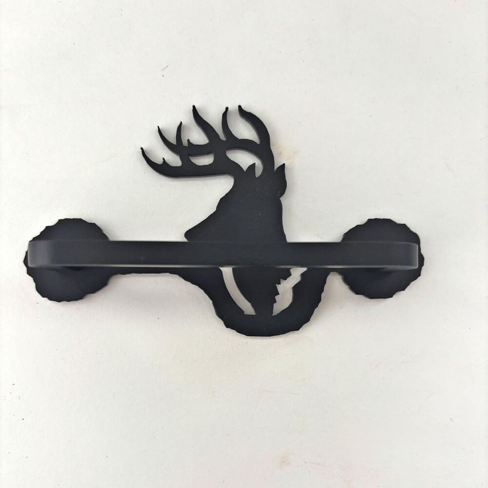 Whitetail Metal Reversible Black Drawer Pull Cabinet Handle Deer Lodge Cabin